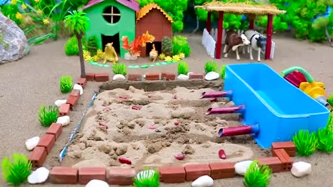 DIY Farm Diorama: Create a Miniature Farm with a Water Pump for Garden and Animal Care