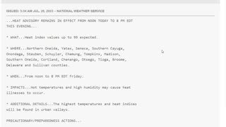 Musing and Warning Over Heat Advisory In My Area