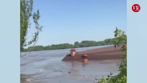 Houses were flooded after Russia destroyed a big dam