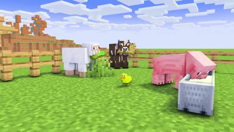 Monster Farm DUCK vs BABY ZOMIE Sheep Shearing Challenge - Funny Animals - Minecraft Animation
