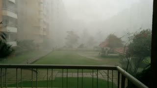 Incredible wind gusts in East Bangalore, India