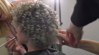 Hair dressing beautiful curly hair