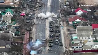 Video shows tank destruction near Brovary, Ukraine