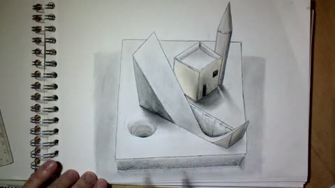 Artist Drawing 3D Illusion platform