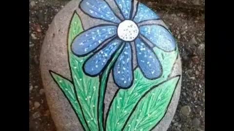 diy hand painted floral rocks and stones Designs