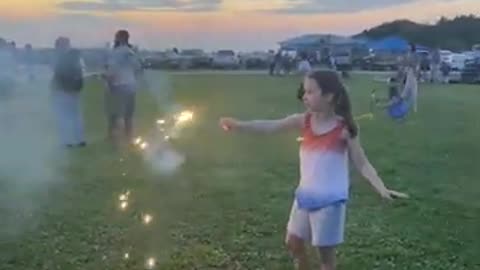 funniest little kid with a sparkler