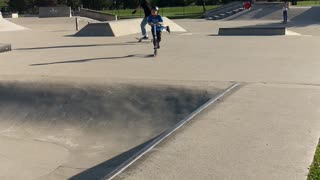 Rolling at the skateboard pit