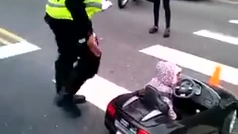 Baby girl Stopped and was fined