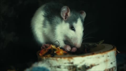 cute rat eating