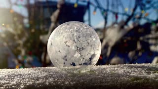 Soap bubble freezes instantly in real-time