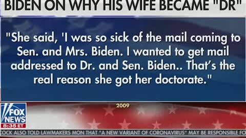 Dr. Of What? Tucker Goes Off On Jill Biden's Use Of Title 'Dr.'