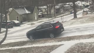 Car Can't Conquer Icy Hill