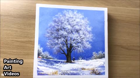 Easy Winter Tree / Drawing Tree Acrylic