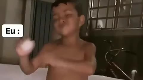 Funny child dancing