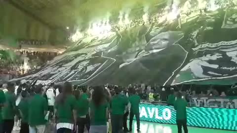 Panathinaikos Fans with the biggest correo for Pavlos Giannakopoulos