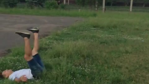 russia somersault jumping summer vacation