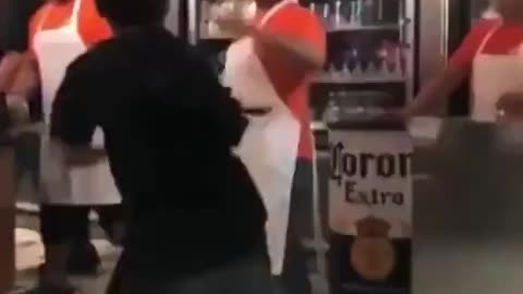 Kid tries fighting restaurant employee