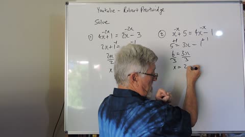 One Minute Math Equations 'x' on Both Sides