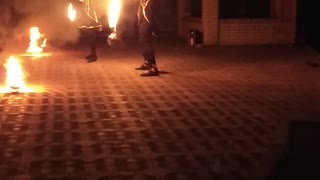 Unusual fire show