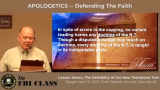 Defending Your Faith - Lesson 8 - Part One