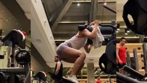 lifts weights at jump