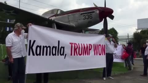Pro-Trump Protesters Troll VP Kamala As She Arrives in Guatemala