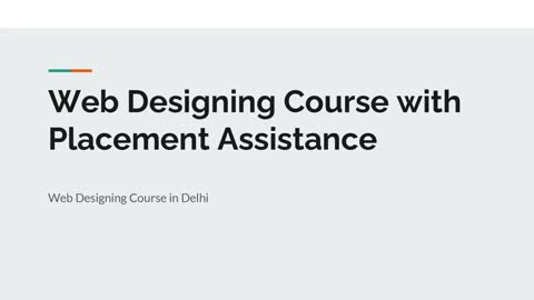 Web Designing Course in Delhi