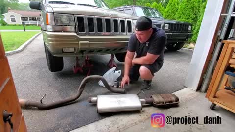 JEEP ZJ GRAND CHEROKEE EXHAUST REPAIR & TEST DRIVE (360p)