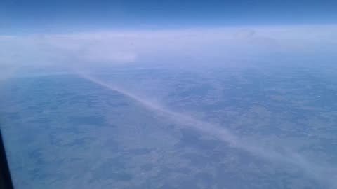 CHEMTRAILS from a PLANE - BELOW and ABOVE CLOUDS