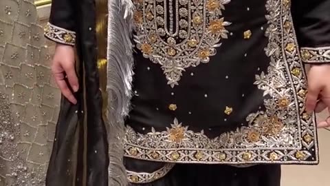 New designing handmade bridal suit full golden black 🖤