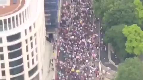 Aerial Footage of Lockdown Protest (London, 6/26/21)