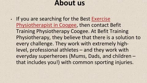 Get The Best Exercise Physiotherapist in Coogee.