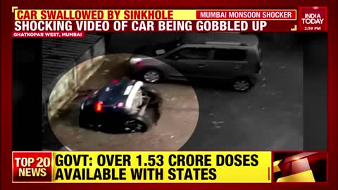 Viral Video shows car swallowed by sinkhole in Mumbai , India | MUST WATCH!!