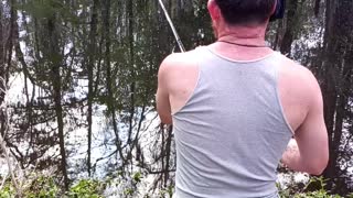 Fisherman Falls for Fake Bite Trick