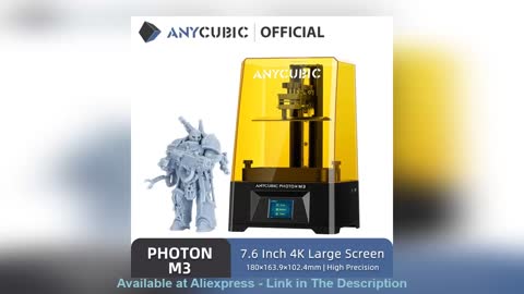 ⭐️ ANYCUBIC Photon M3 LCD 3D Printer UV Photocuring With 7.6" 4K+ High Resolution Screen 3L Large