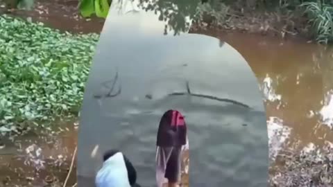Seconds of a person slipping when he is about to take a fishing rod