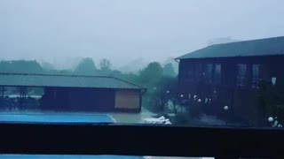 Vacation in Abkhazia,hotel,thunderstorm and downpour