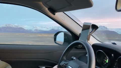 Driving to Glacier lagoon