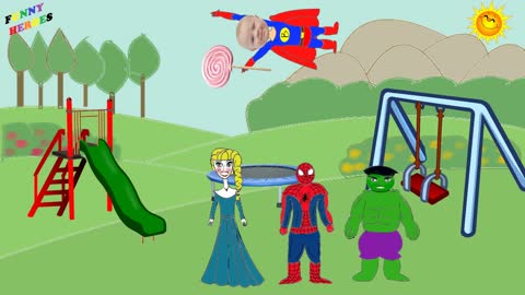 Hamburger Challenge ツ ➩ Spiderman, Superbaby, Hulk, Frozen Elsa, Baldboy