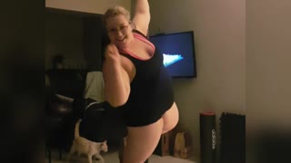 Plus size freestyle pole dancing fun!