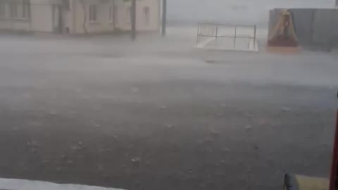 Heavy rain in Izmail port