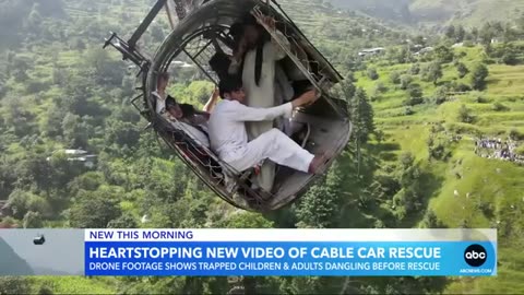 Drone footage shows dramatic rescue of Pakistan cable car rescue | GMA