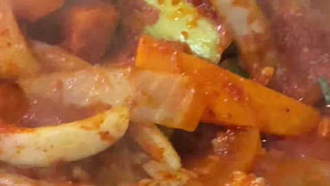 Korean food spicy braised ribs