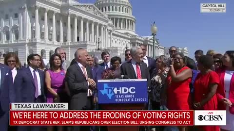 Texas House Democrats just broke into song during a press conference on Capitol Hill.