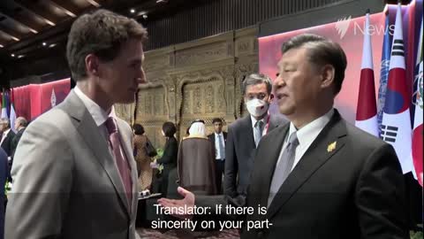 China's President Xi Jinping confronts Canada's Prime Minister Justin Trudeau | SBS News