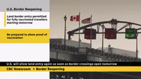 U.S. border reopening to all vaccinated Canadians on Monday
