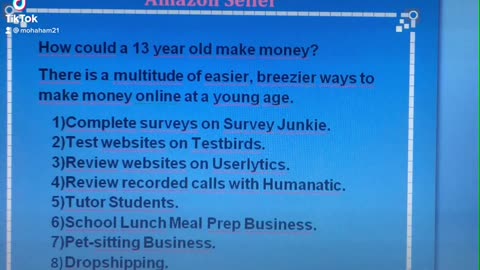 How could a 13 year old make money?