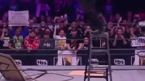 FLASHBACK! #JeffHardy with a massive Swanton Bomb from the top of the ladder on #AEWDynamite
