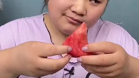 real mukbang ASMR eating watermelon #asmr #asmrcommunity