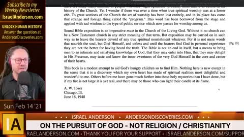 The Pursuit of God - Not Religion / Christianity - Israel Anderson